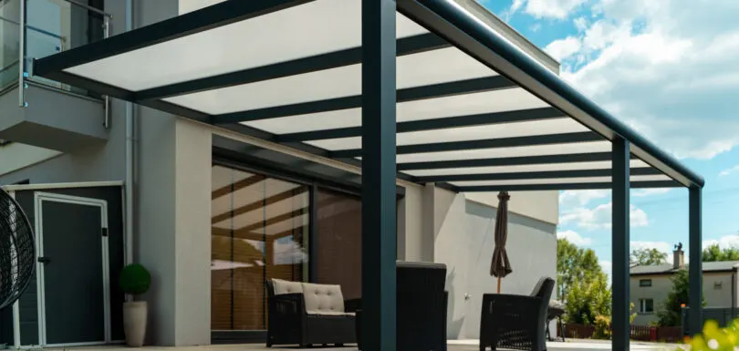 Harmony — pergola nad tarasem domu jednorodzinnego — realizacja Tarasea